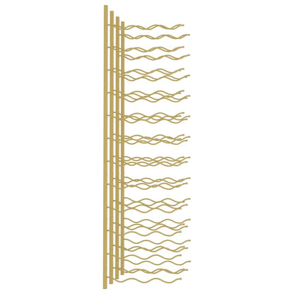 vidaXL Wall Mounted Wine Rack for 36 Bottles 2 pcs Gold Iron