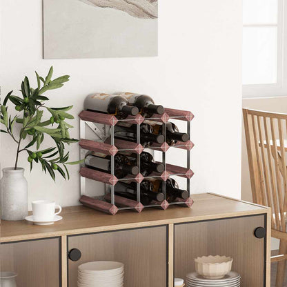 340891 vidaXL Wine Rack for 12 Bottles Brown Solid Wood Pine