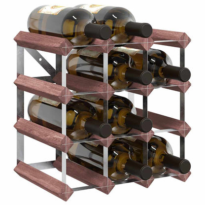 340891 vidaXL Wine Rack for 12 Bottles Brown Solid Wood Pine
