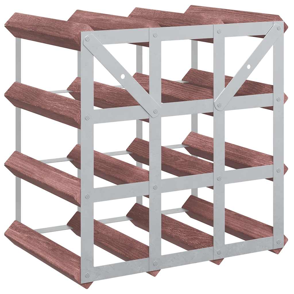 340891 vidaXL Wine Rack for 12 Bottles Brown Solid Wood Pine