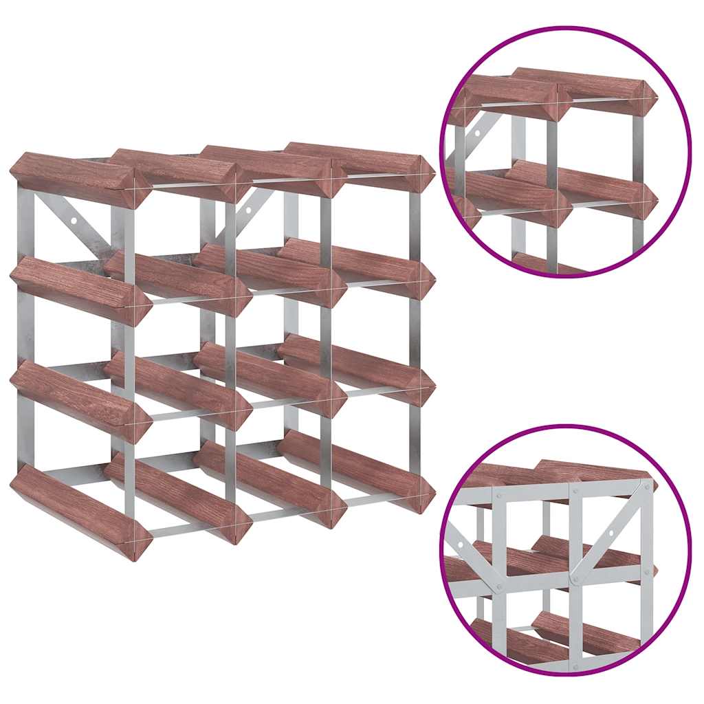 340891 vidaXL Wine Rack for 12 Bottles Brown Solid Wood Pine