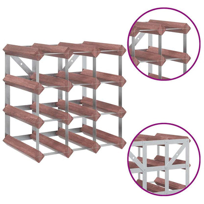 340891 vidaXL Wine Rack for 12 Bottles Brown Solid Wood Pine