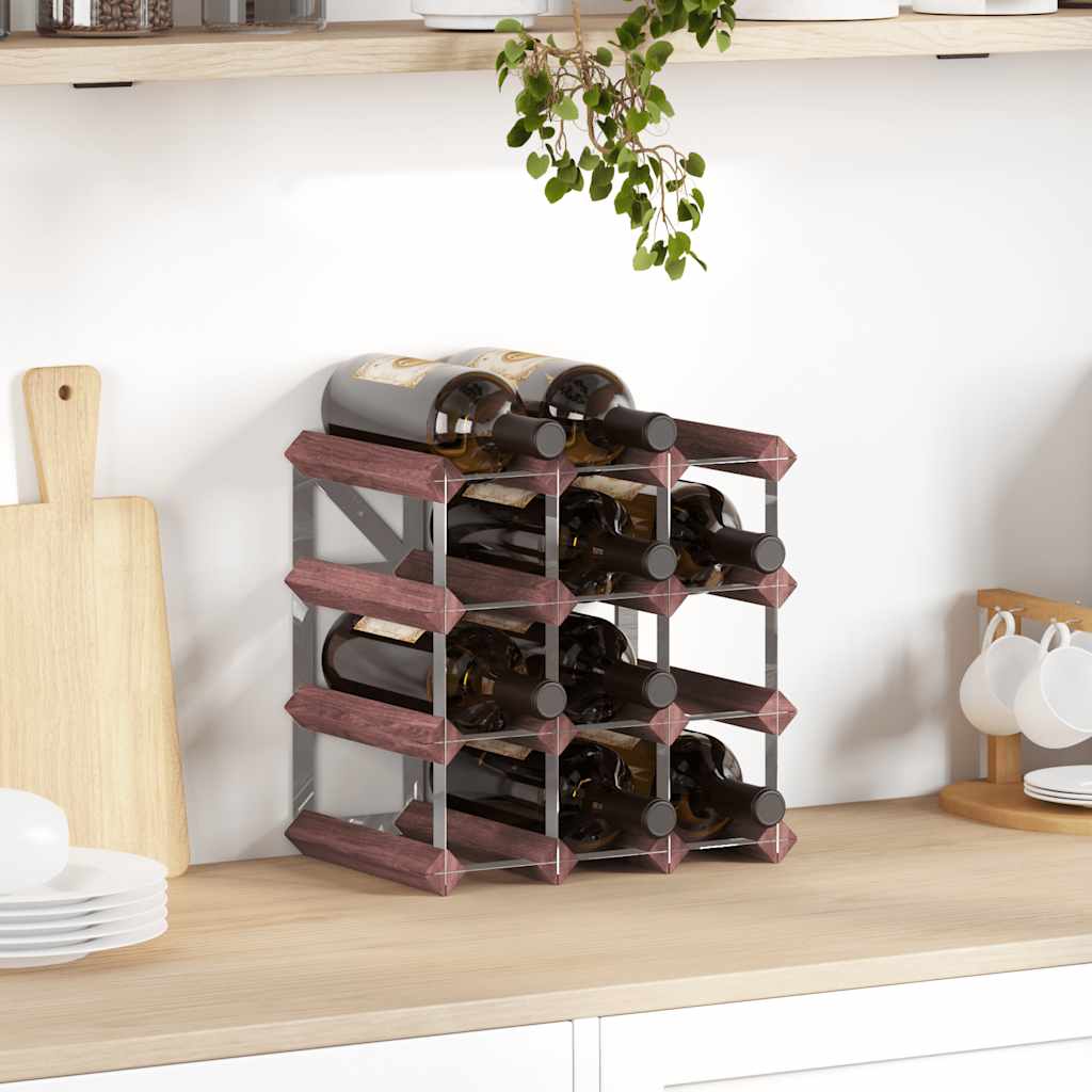 340891 vidaXL Wine Rack for 12 Bottles Brown Solid Wood Pine