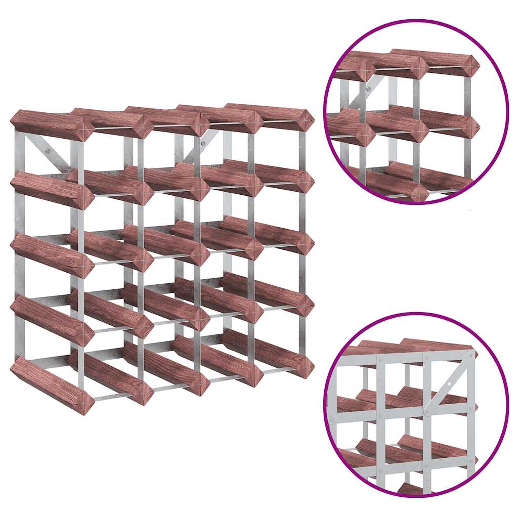 vidaXL Wine Rack for 20 Bottles Brown Solid Wood Pine