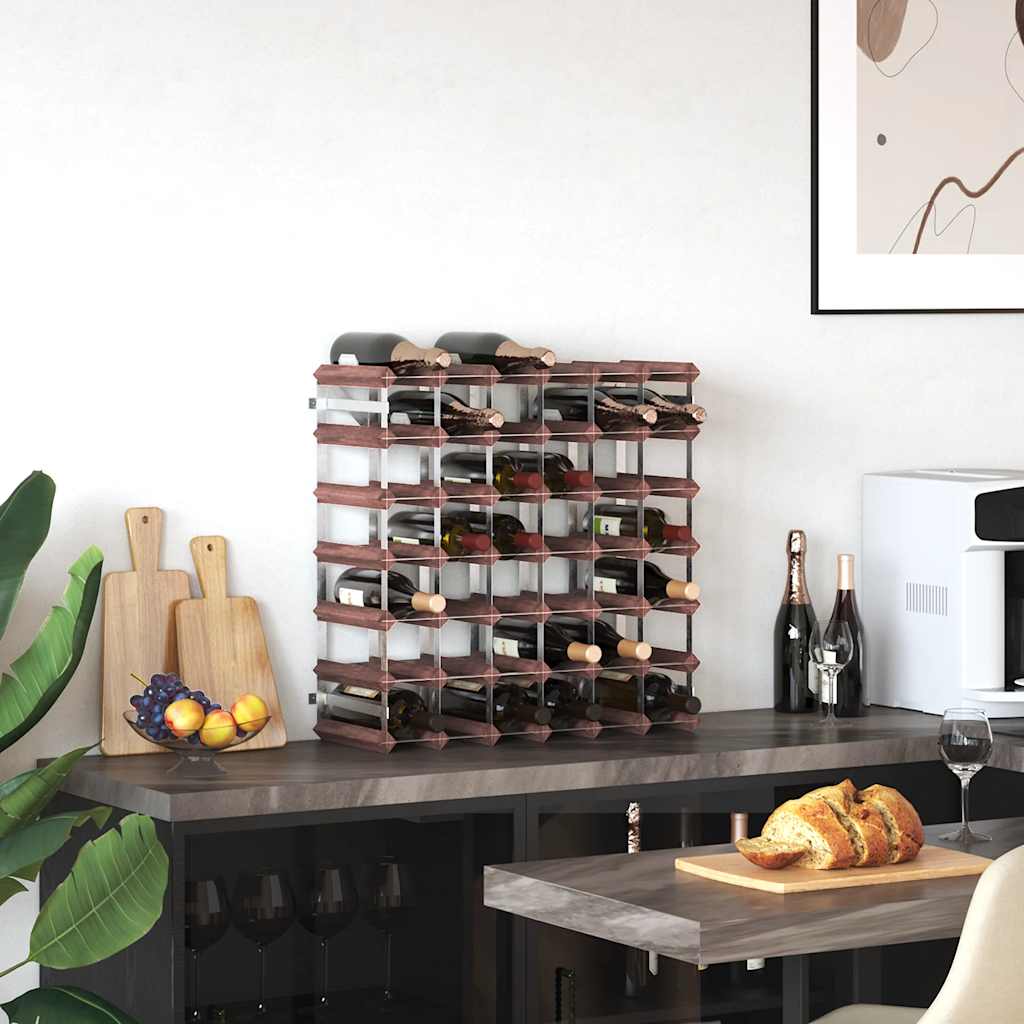 340893 vidaXL Wine Rack for 42 Bottles Brown Solid Wood Pine