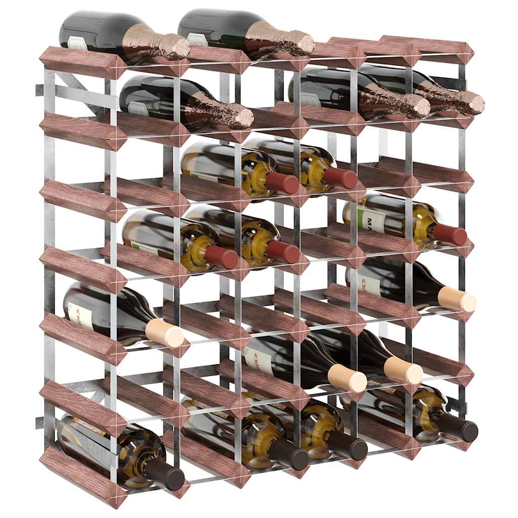 340893 vidaXL Wine Rack for 42 Bottles Brown Solid Wood Pine