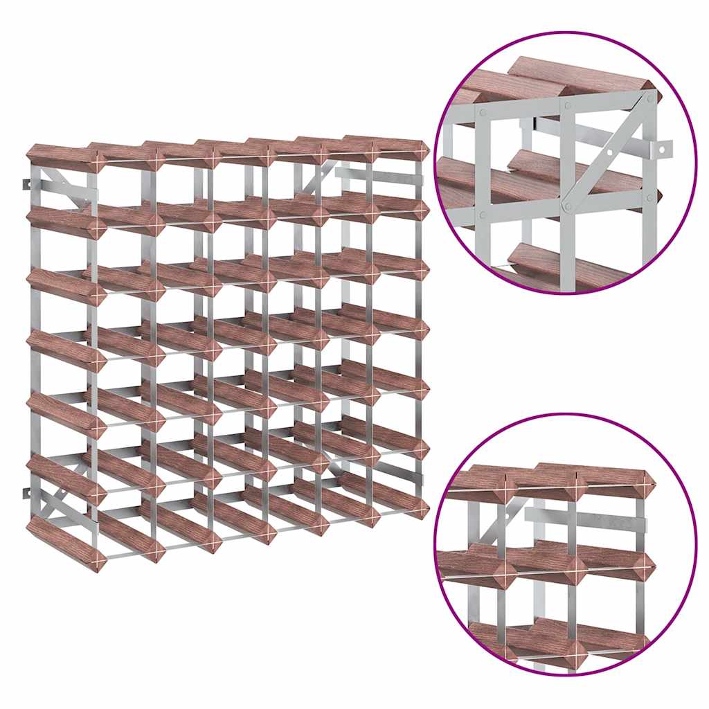 vidaXL Wine Rack for 42 Bottles Brown Solid Wood Pine