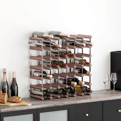 340893 vidaXL Wine Rack for 42 Bottles Brown Solid Wood Pine