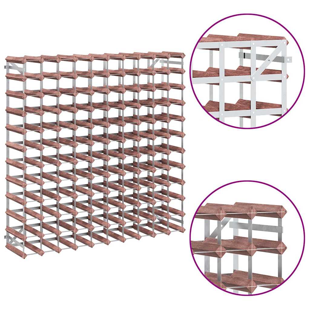 vidaXL Wine Rack for 120 Bottles Brown Solid Wood Pine