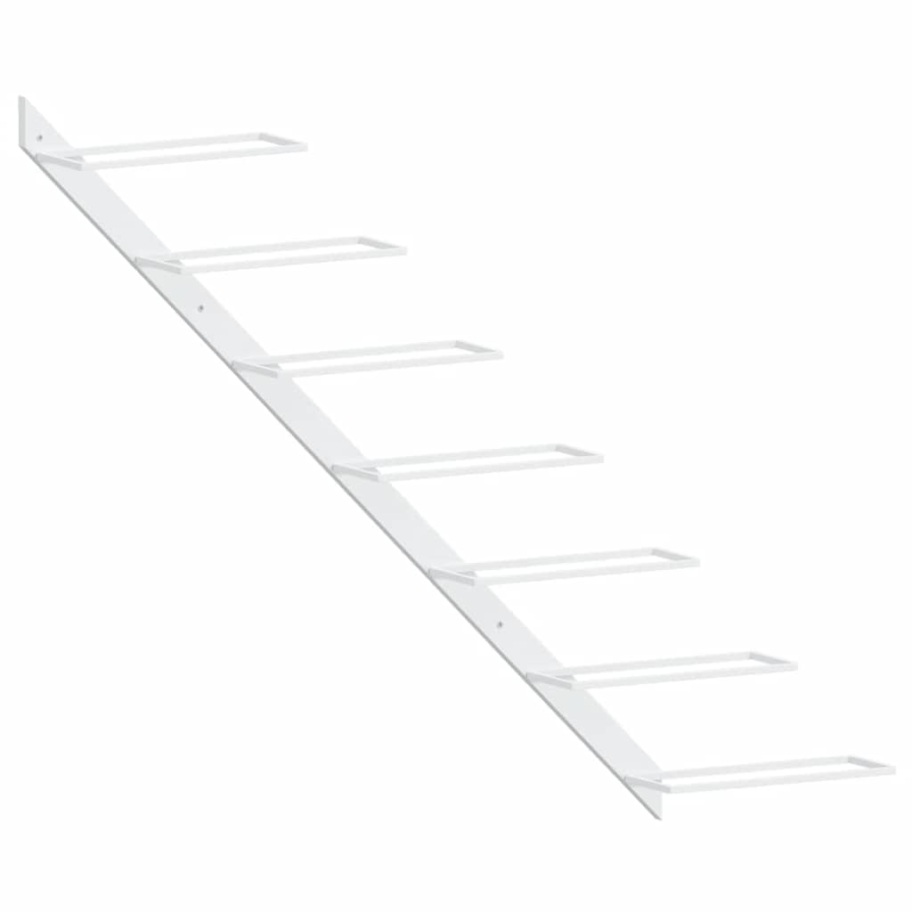 340896 vidaXL Wall-mounted Wine Rack for 7 Bottles White Metal