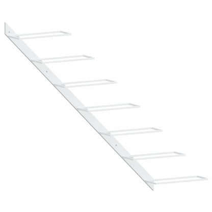 vidaXL Wall-mounted Wine Rack for 7 Bottles White Metal
