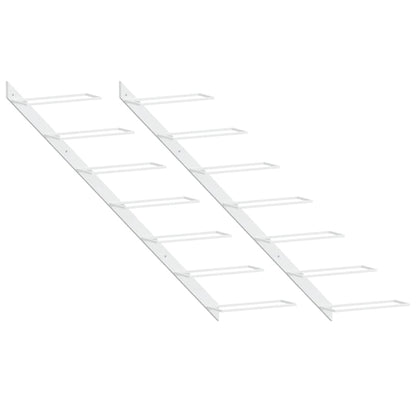 vidaXL Wall-mounted Wine Rack for 7 Bottles 2 pcs White Metal