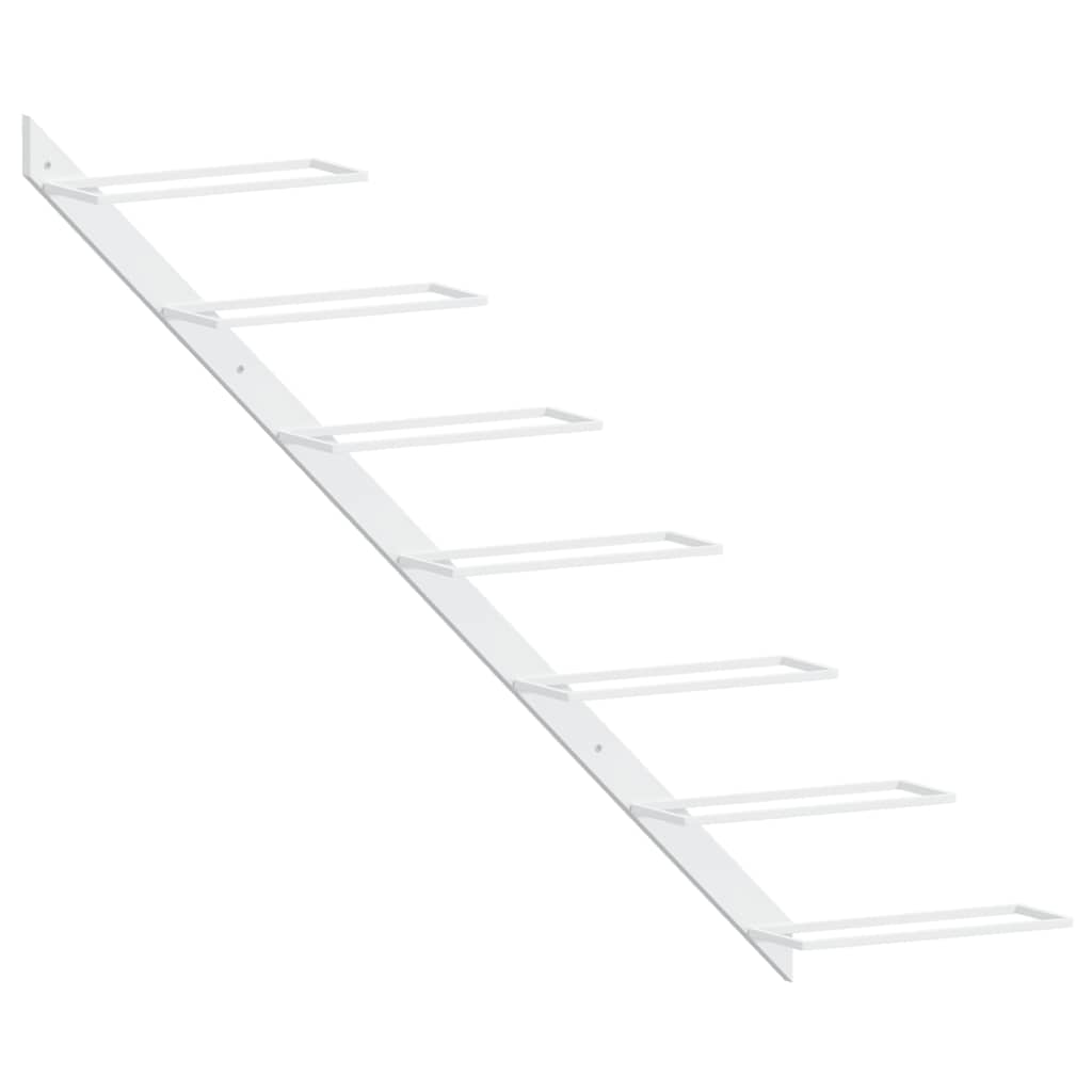 vidaXL Wall-mounted Wine Rack for 7 Bottles 2 pcs White Metal