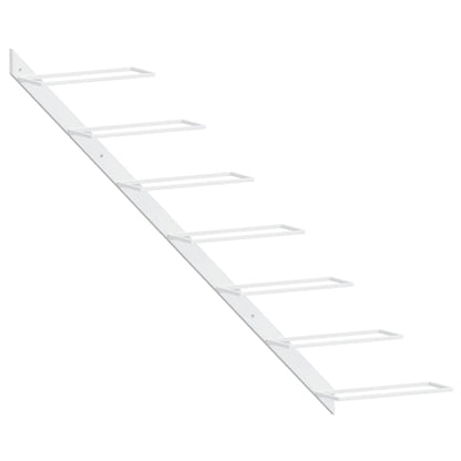 vidaXL Wall-mounted Wine Rack for 7 Bottles 2 pcs White Metal