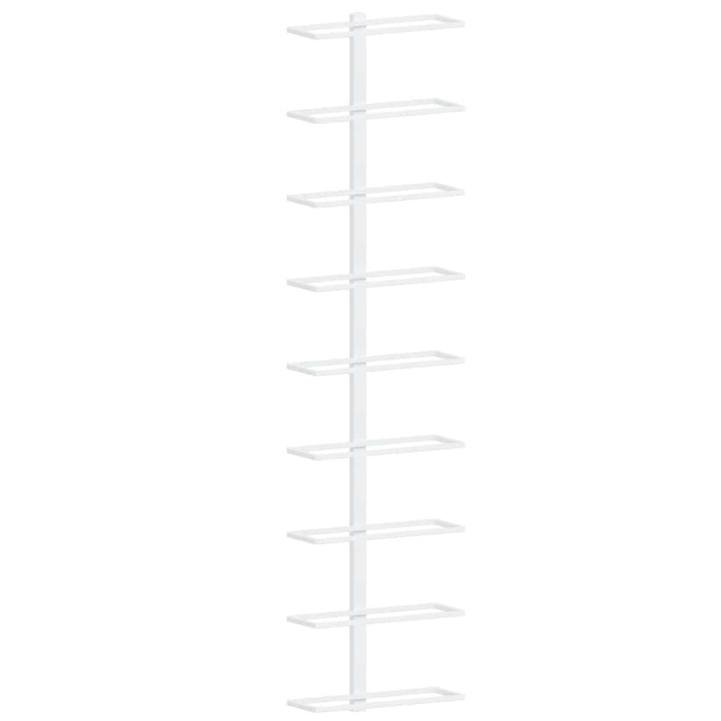 vidaXL Wall-mounted Wine Rack for 9 Bottles White Iron
