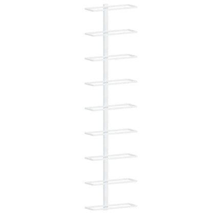 vidaXL Wall-mounted Wine Rack for 9 Bottles White Iron