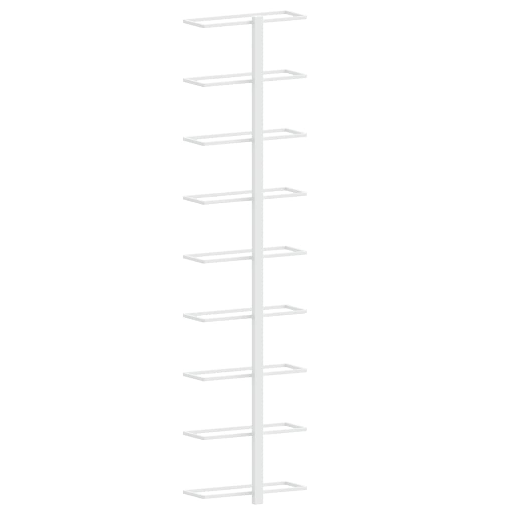 340900 vidaXL Wall-mounted Wine Rack for 9 Bottles White Iron