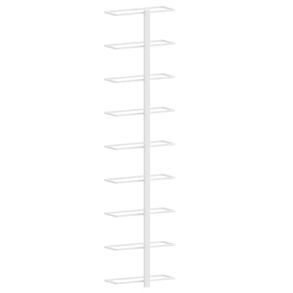 340900 vidaXL Wall-mounted Wine Rack for 9 Bottles White Iron