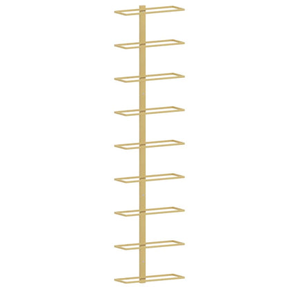 vidaXL Wall-mounted Wine Rack for 9 Bottles Gold Iron