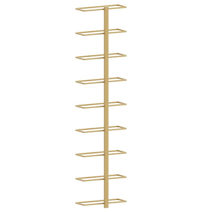 vidaXL Wall-mounted Wine Rack for 9 Bottles Gold Iron