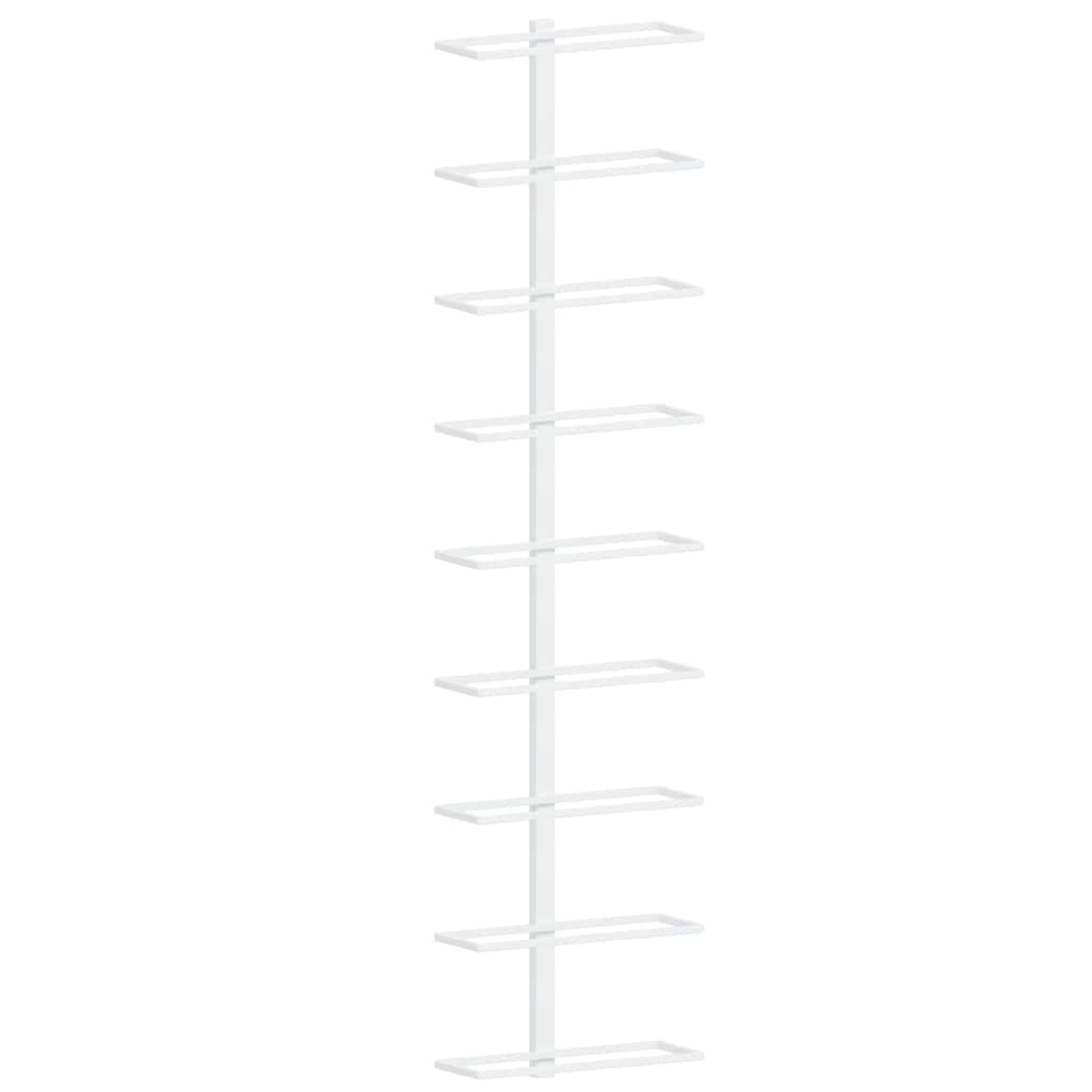 vidaXL Wall-mounted Wine Rack for 9 Bottles 2 pcs White Iron