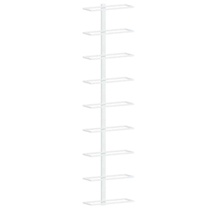 vidaXL Wall-mounted Wine Rack for 9 Bottles 2 pcs White Iron