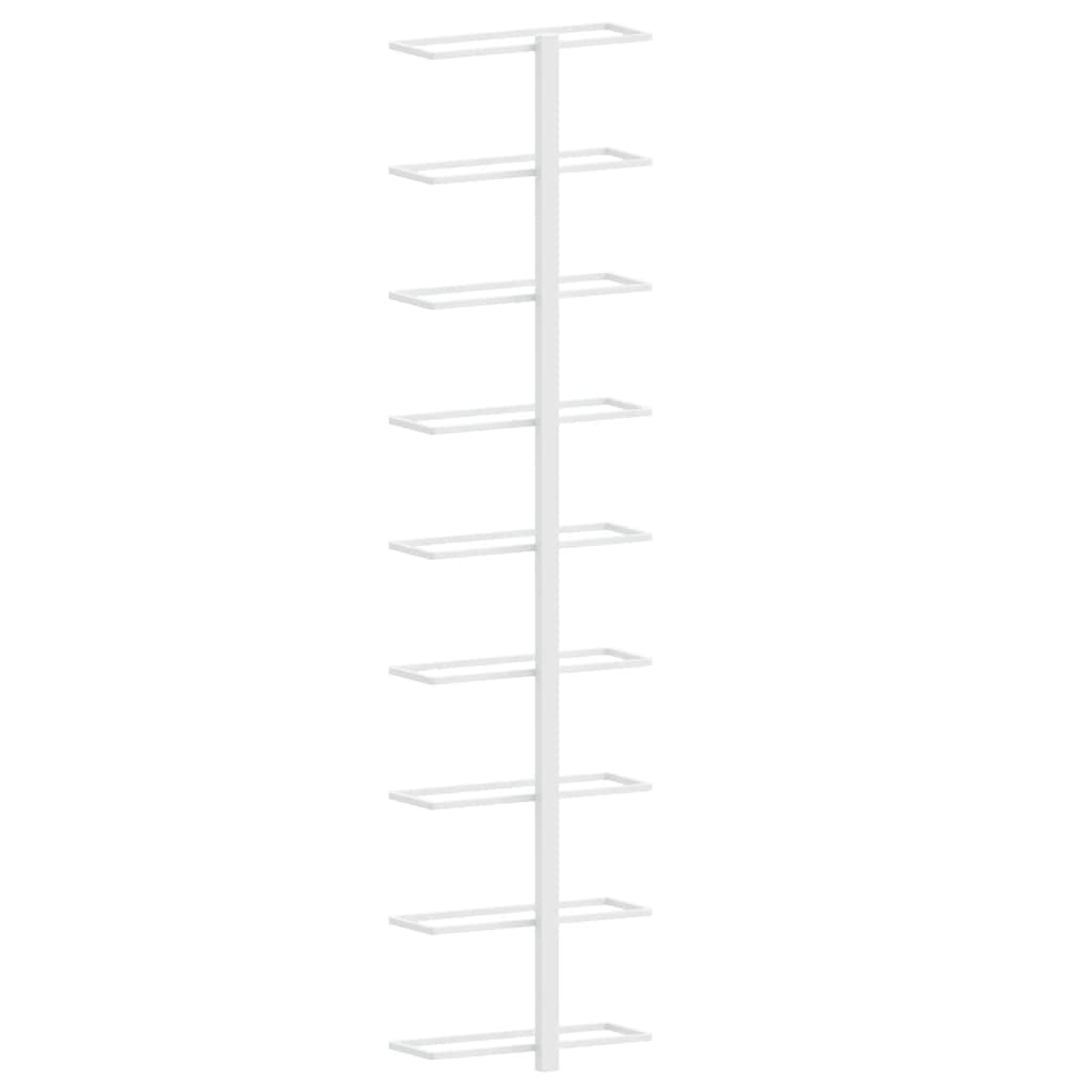 vidaXL Wall-mounted Wine Rack for 9 Bottles 2 pcs White Iron