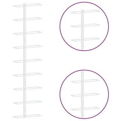 vidaXL Wall-mounted Wine Rack for 9 Bottles 2 pcs White Iron