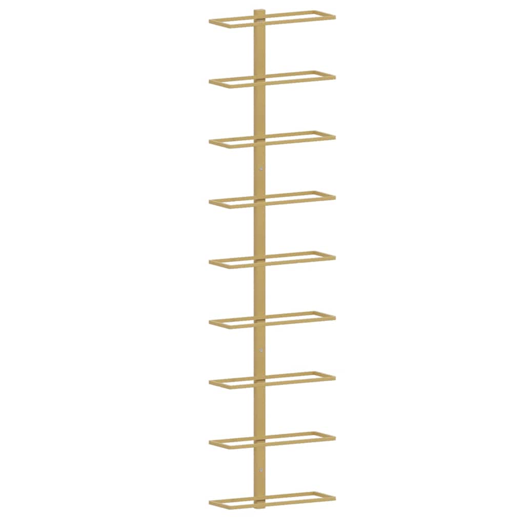 340903 vidaXL Wall-mounted Wine Rack for 9 Bottles 2 pcs Gold Iron