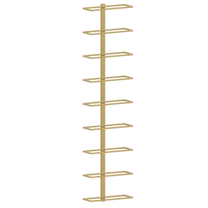 340903 vidaXL Wall-mounted Wine Rack for 9 Bottles 2 pcs Gold Iron