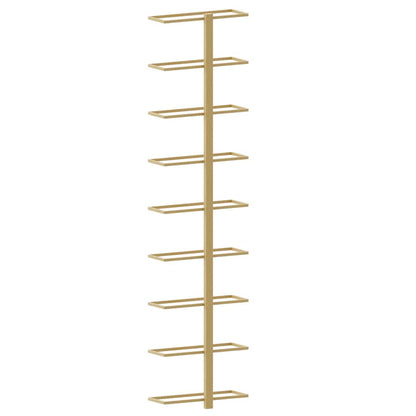 340903 vidaXL Wall-mounted Wine Rack for 9 Bottles 2 pcs Gold Iron