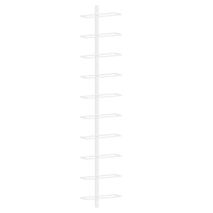 vidaXL Wall-mounted Wine Rack for 10 Bottles White Metal