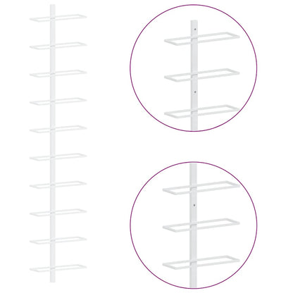 340904 vidaXL Wall-mounted Wine Rack for 10 Bottles White Metal