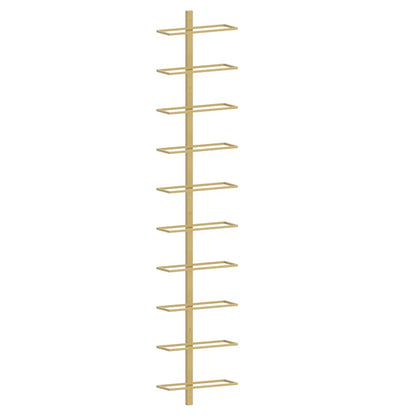 vidaXL Wall-mounted Wine Rack for 10 Bottles Gold Metal