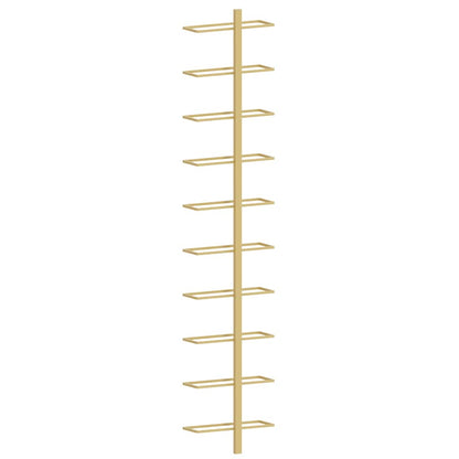 vidaXL Wall-mounted Wine Rack for 10 Bottles Gold Metal