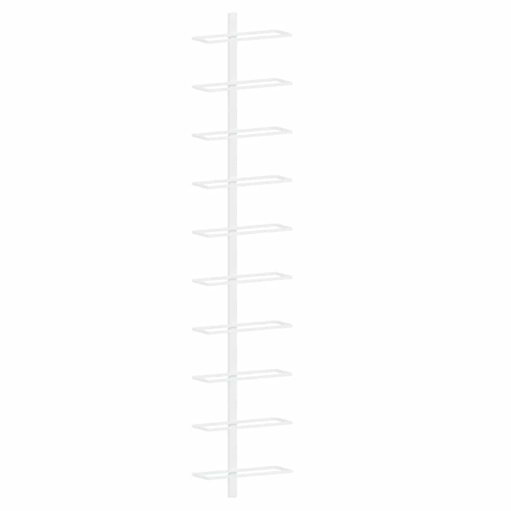 vidaXL Wall-mounted Wine Rack for 10 Bottles 2 pcs White Metal