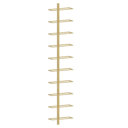 vidaXL Wall-mounted Wine Rack for 10 Bottles 2 pcs Gold Metal