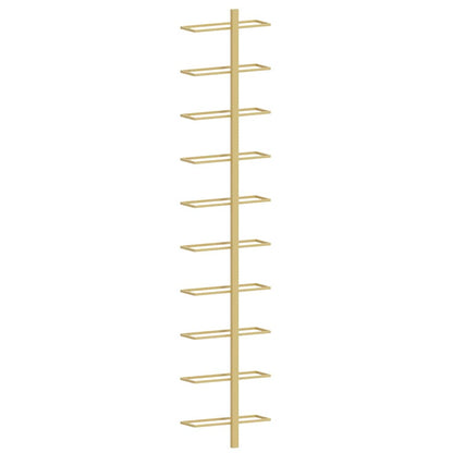 340907 vidaXL Wall-mounted Wine Rack for 10 Bottles 2 pcs Gold Metal