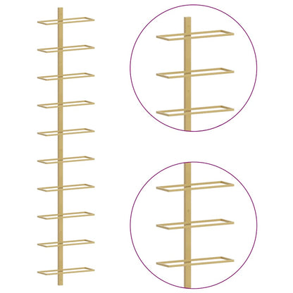 340907 vidaXL Wall-mounted Wine Rack for 10 Bottles 2 pcs Gold Metal