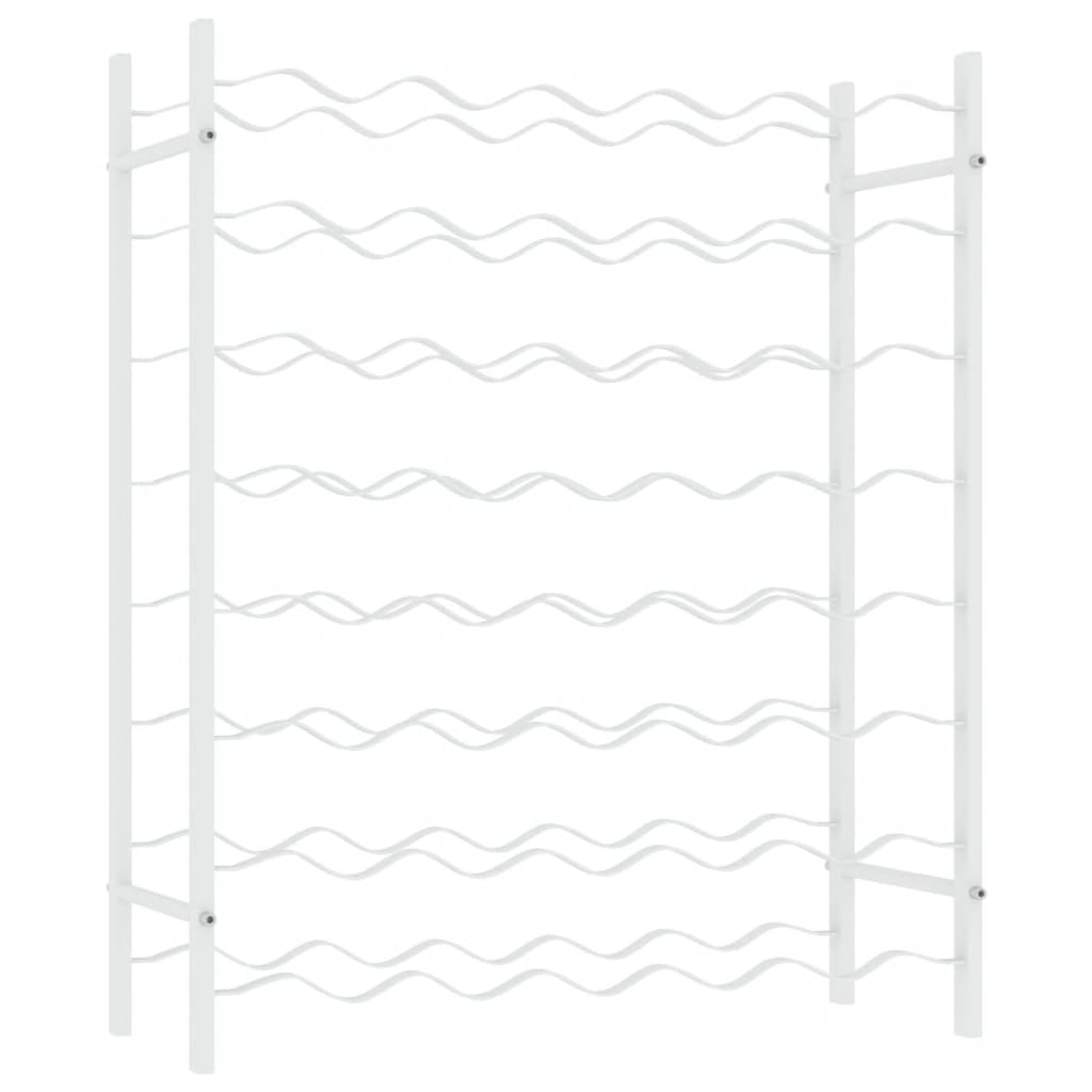 340908 vidaXL Wine Rack for 48 Bottles White Metal