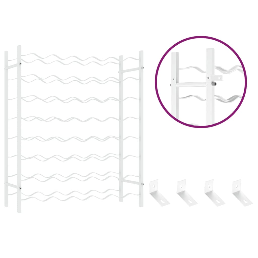 340908 vidaXL Wine Rack for 48 Bottles White Metal