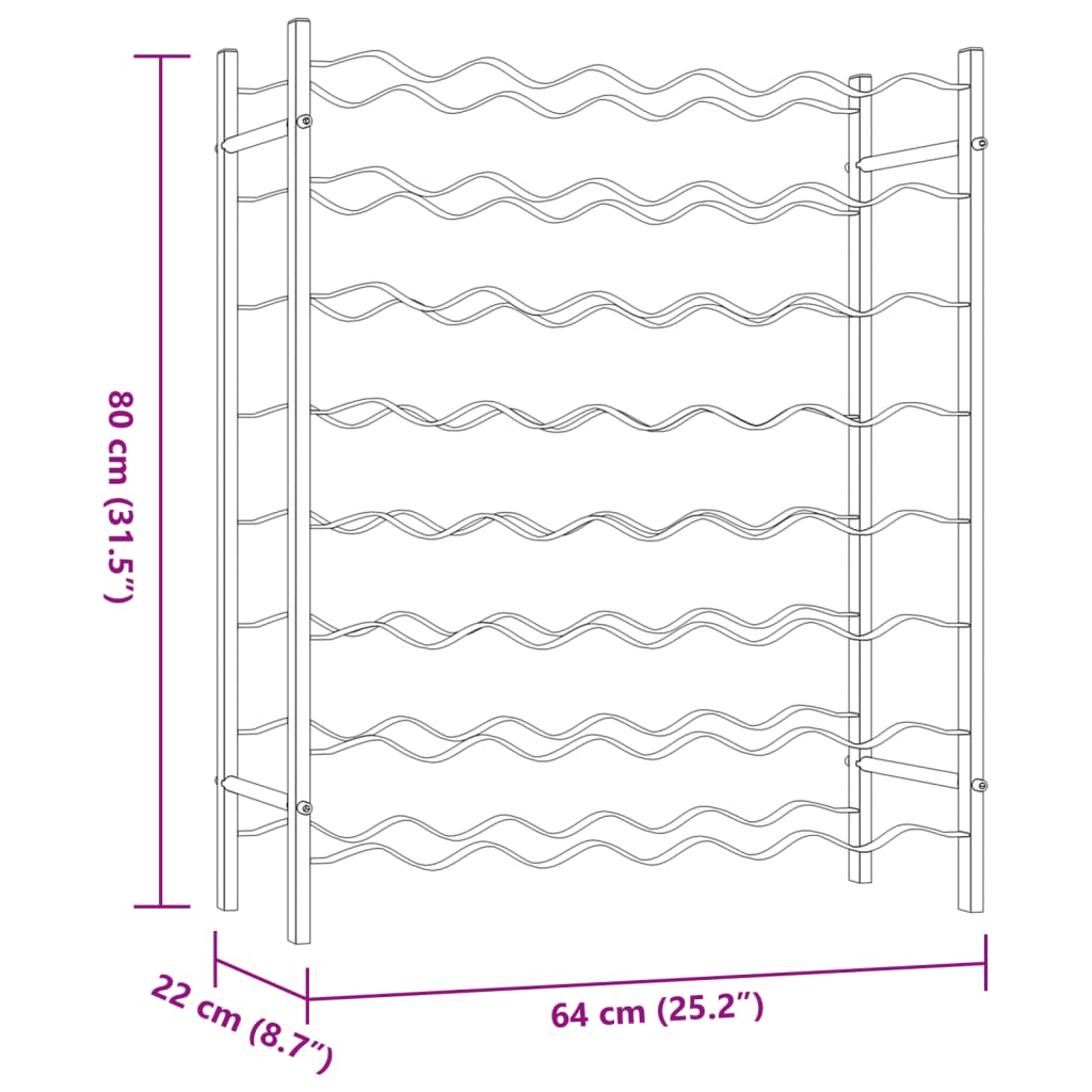 340908 vidaXL Wine Rack for 48 Bottles White Metal