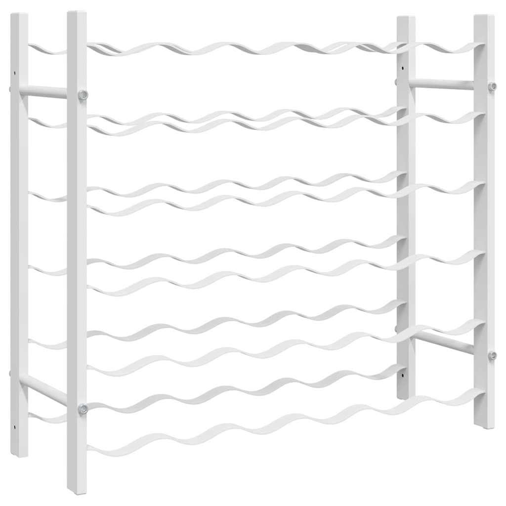 vidaXL Wine Rack for 36 Bottles White Metal