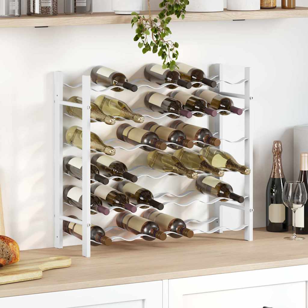 340910 vidaXL Wine Rack for 36 Bottles White Metal