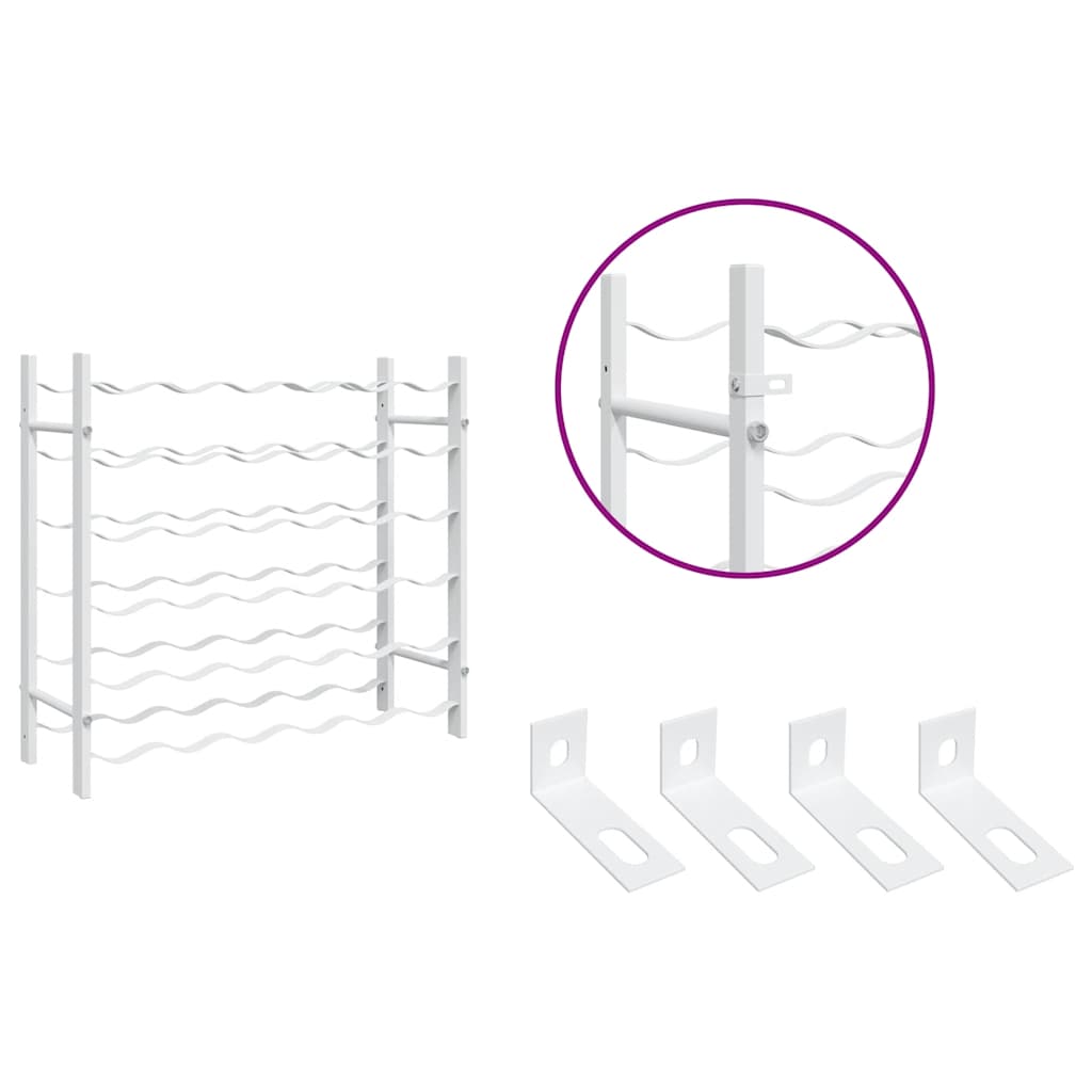 vidaXL Wine Rack for 36 Bottles White Metal