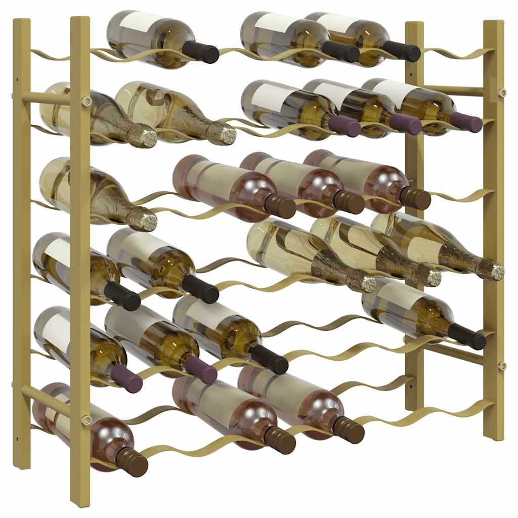 340911 vidaXL Wine Rack for 36 Bottles Gold Metal