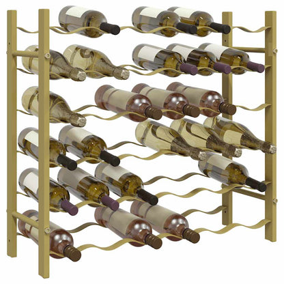 340911 vidaXL Wine Rack for 36 Bottles Gold Metal