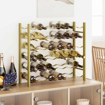 340911 vidaXL Wine Rack for 36 Bottles Gold Metal