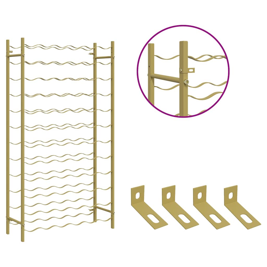 vidaXL Wine Rack for 72 Bottles Gold Metal