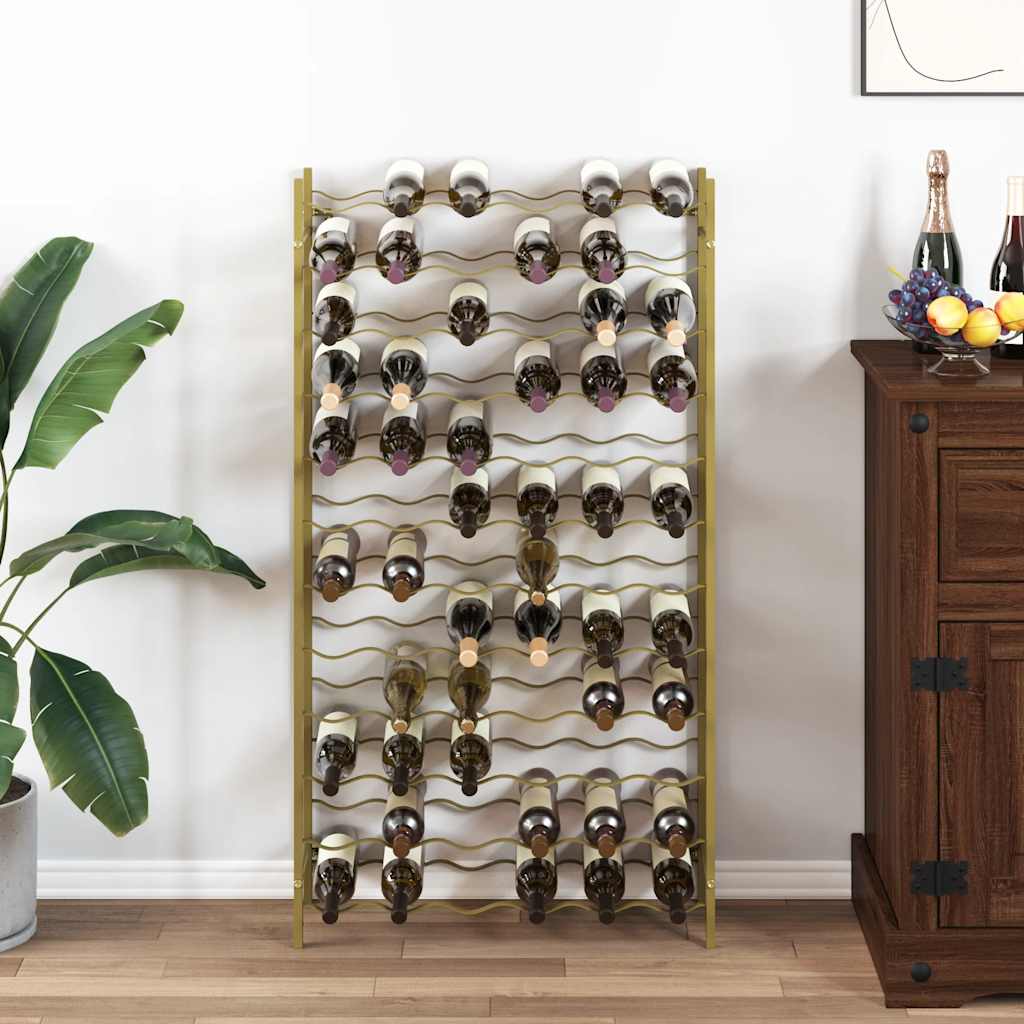 340913 vidaXL Wine Rack for 72 Bottles Gold Metal